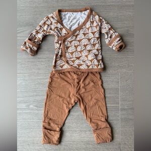 Little Sleepies Rust Brown Rainbow Crossover Set Newborn